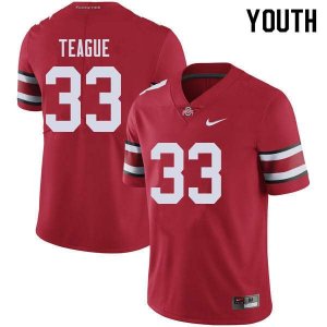 Youth Ohio State Buckeyes #33 Master Teague Red Nike NCAA College Football Jersey Increasing SHE5444YG